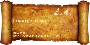Ludwigh Alma névjegykártya